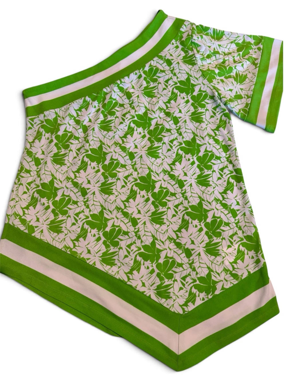Michael Kors Bright Green & White Floral Top